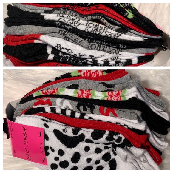 10 Pack BETSEY JOHNSON Dalmatian Dog Flower Socks - Picture 6 of 8